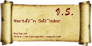 Vertán Sándor névjegykártya