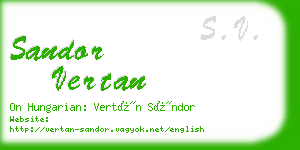 sandor vertan business card